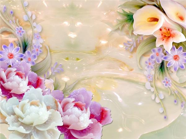 Çiçek Desen 3D Özel Tasarım Duvar Kağıdı 026
